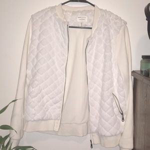 White studio collection furry jacket